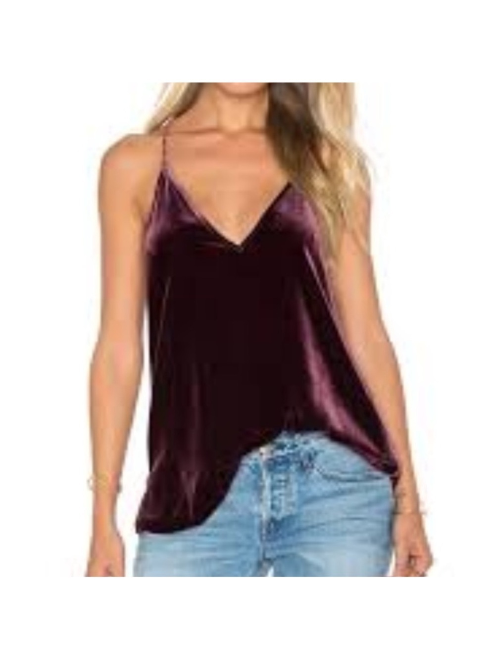 Cami NYC Whitney Velvet Tank Wine XS